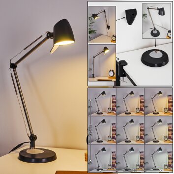 Lampe de table Mildura LED Noir, Blanc, 1 lumière