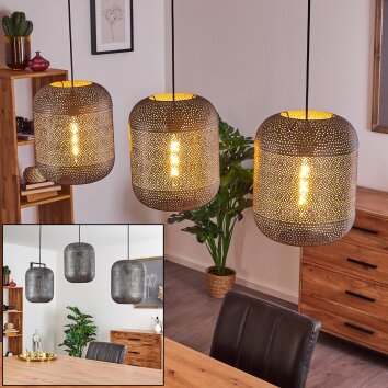 Suspension Chidu Gris, 3 lumières Suspension Chidu Gris, 3 lumières