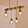 Suspension Barbengo Bois clair, Noir, 4 lumières