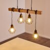 Suspension Barbengo Bois clair, Noir, 4 lumières