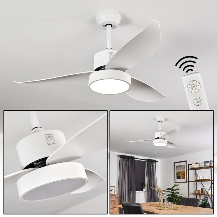 Ventilateur de plafond Doha LED Blanc, 1 lumière, Télécommandes Ventilateur de plafond Doha LED Blanc, 1 lumière, Télécommandes