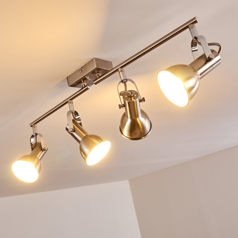 Plafonnier Danikon Nickel mat, 4 lumières