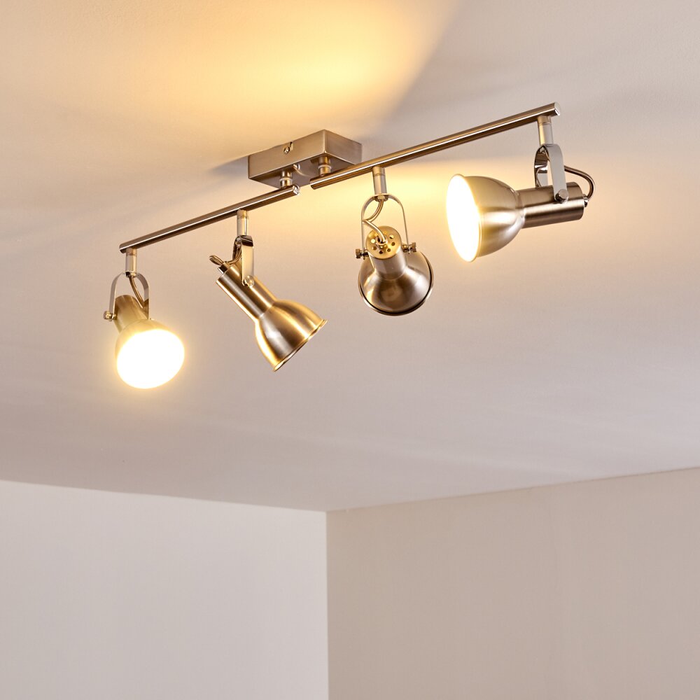 Plafonnier Danikon Nickel mat, 4 lumières