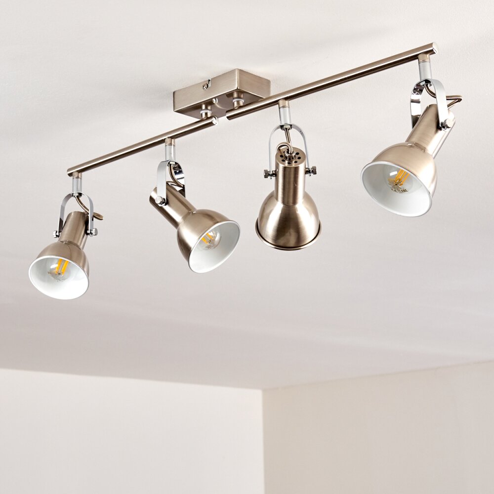 Plafonnier Danikon Nickel mat, 4 lumières