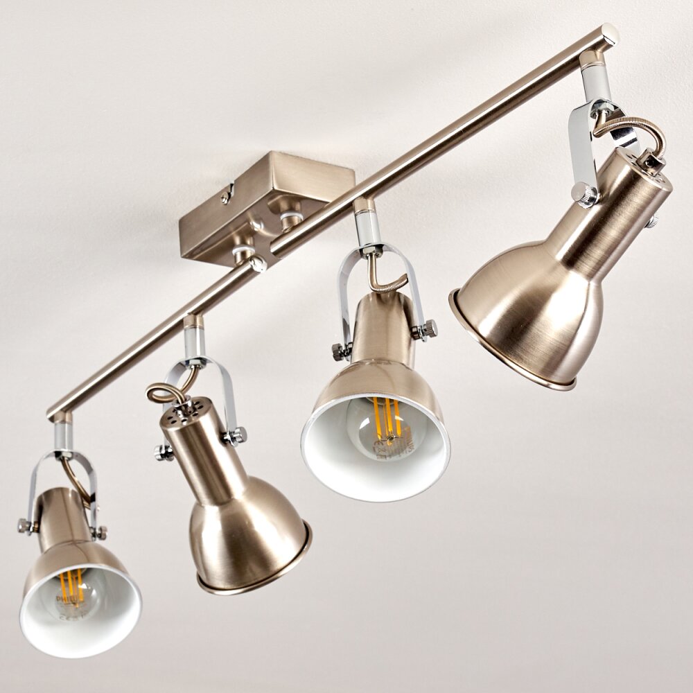 Plafonnier Danikon Nickel mat, 4 lumières