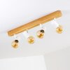 Plafonnier Barbengo Bois clair, Blanc, 4 lumières