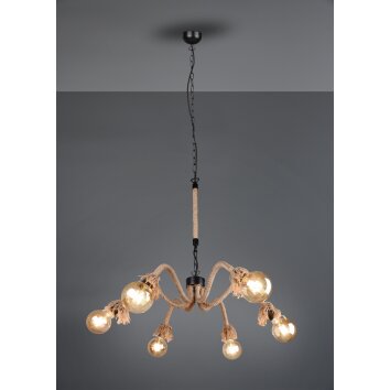 Suspension Reality Alva LED Noir, 6 lumières