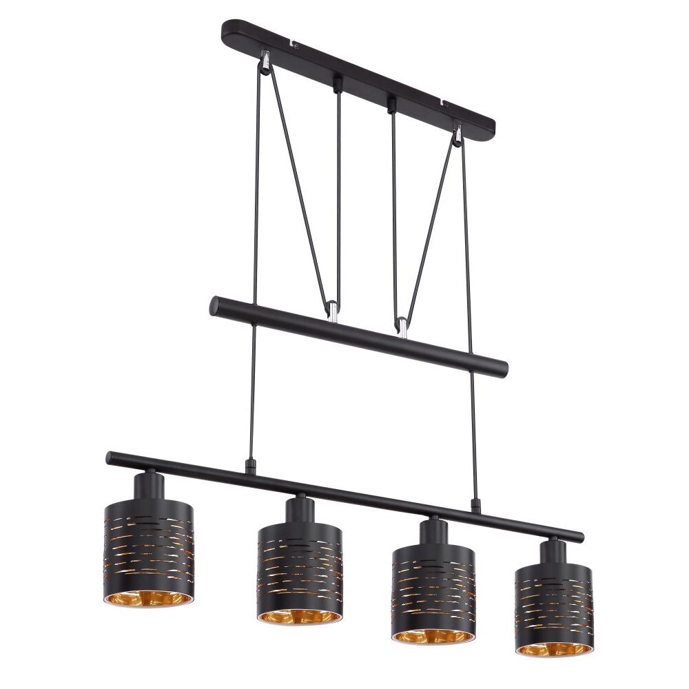 Suspension Globo TUNNO Noir, 4 lumières
