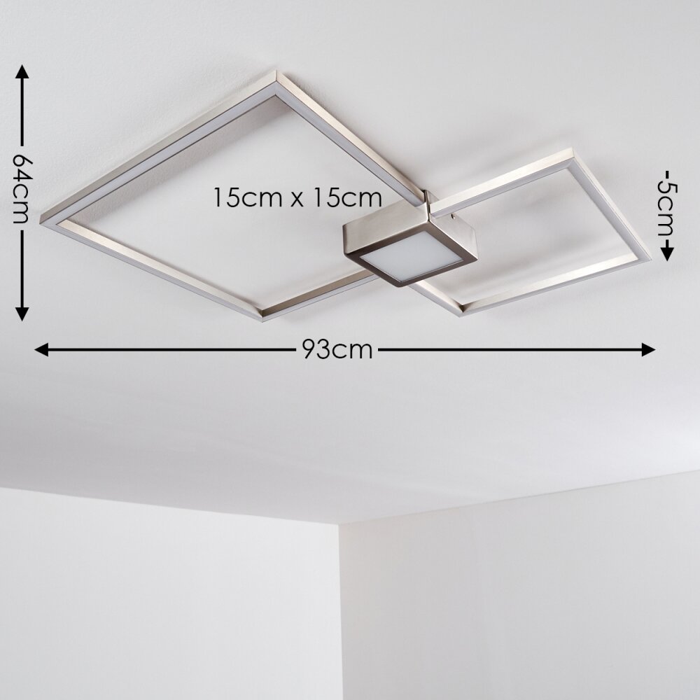 Plafonnier Narpes LED Nickel mat, 1 lumière