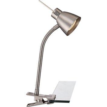 Lampe à pince Globo LED Nickel mat, 1 lumière