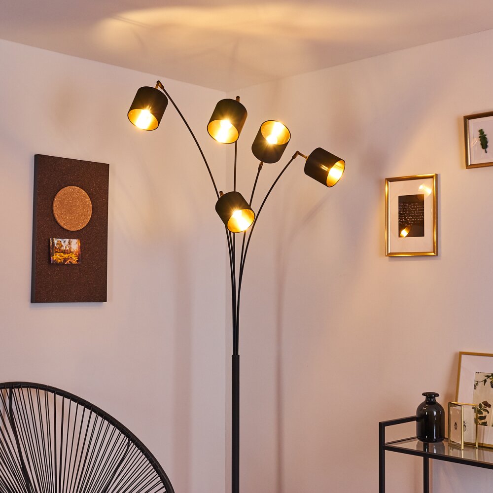 Lampadaire Alsen Noir, 5 lumières