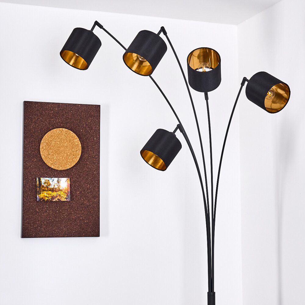 Lampadaire Alsen Noir, 5 lumières