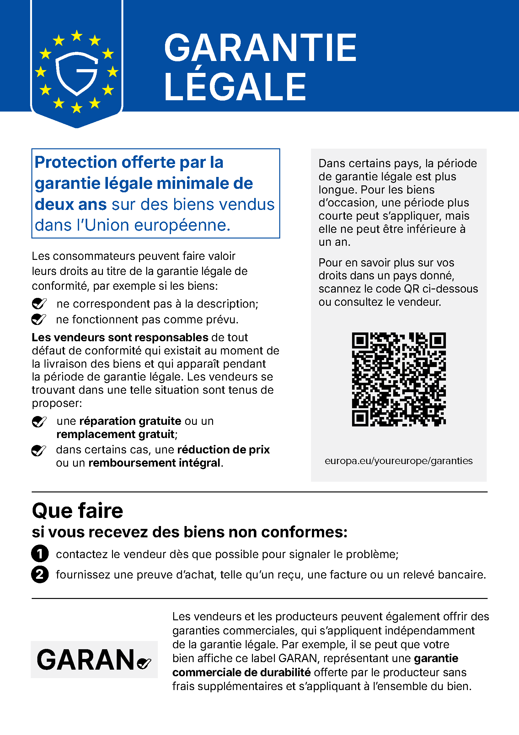 EU legal guarantee notice